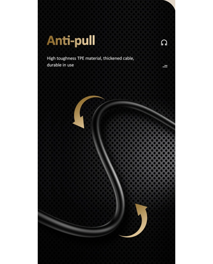 USAMS earphones με μικρόφωνο US-SJ482, Type-C, 10mm, 1.2m, μαύρα