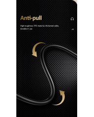 USAMS earphones με μικρόφωνο US-SJ482, Type-C, 10mm, 1.2m, μαύρα