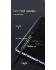 USAMS earphones με μικρόφωνο US-SJ482, Type-C, 10mm, 1.2m, μαύρα