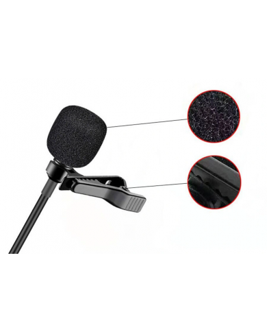 POWERTECH μικρόφωνο  με ενσωματωμένο clip-on, USB-C, 1.5m μαύρο