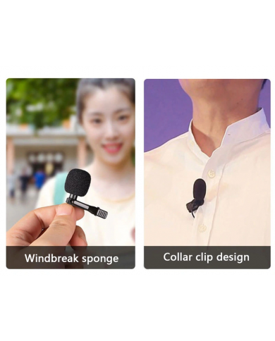 POWERTECH μικρόφωνο  με ενσωματωμένο clip-on, USB-C, 1.5m μαύρο