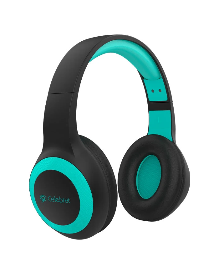 CELEBRAT headphones με μικρόφωνο , bluetooth, 40mm, μαύρο-μπλε