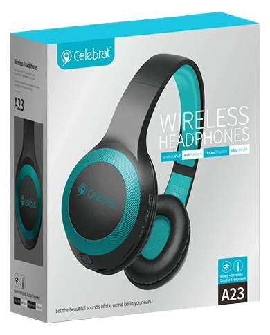 CELEBRAT headphones με μικρόφωνο , bluetooth, 40mm, μαύρο-μπλε CELEBRAT headphones με μικρόφωνο , bluetooth, 40mm, μαύρο-μπλε