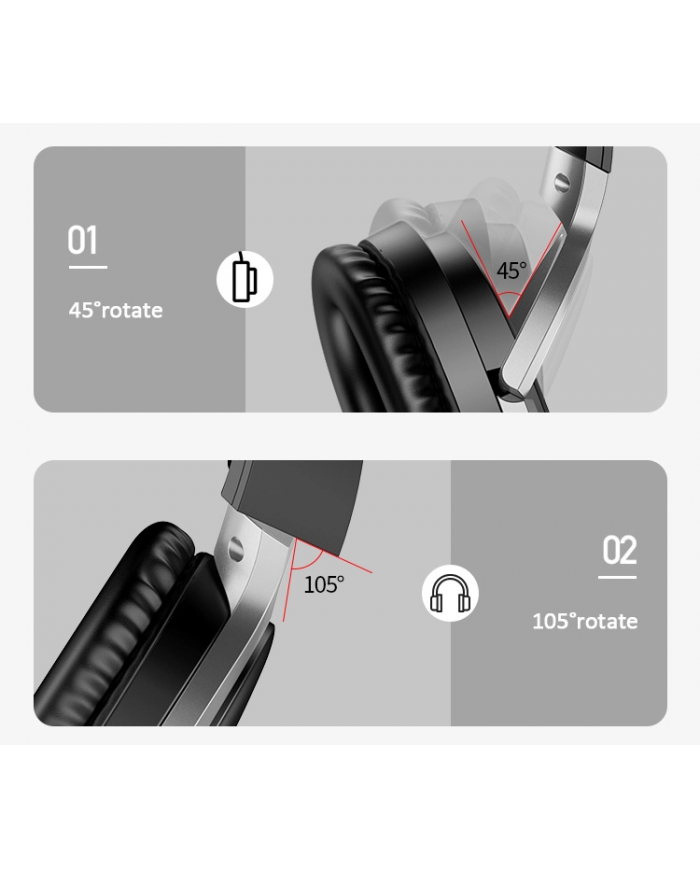 USAMS bluetooth headphones , wireless & wired, 40mm, μαύρα