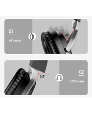 USAMS bluetooth headphones , wireless & wired, 40mm, μαύρα