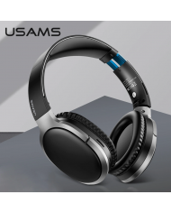 USAMS bluetooth headphones , wireless & wired, 40mm, μαύρα