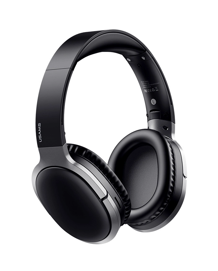 USAMS bluetooth headphones , wireless & wired, 40mm, μαύρα