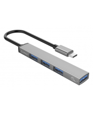 Hub USB Hoco HB31 Easy 4-in-1 Mini and Portable με 4 χ USB 3.0 1.2m Μαύρο