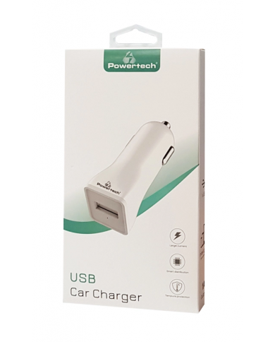POWERTECH Φορτιστής Αυτοκινήτου PT-762, 1x USB, 1A, λευκός