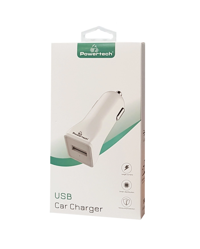 POWERTECH Φορτιστής Αυτοκινήτου , 1x USB, 1A, λευκός