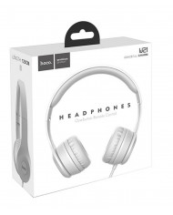 Ακουστικά Stereo Hoco W21 Graceful Charm 3.5mm με Μικρόφωνο Γκρι