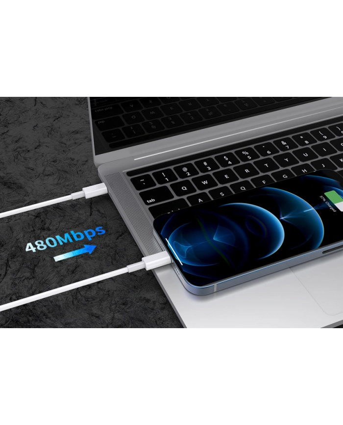 POWERTECH καλώδιο USB-C σε Lightning , 20W, PD, 1m, λευκό