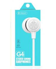 CELEBRAT Earphones G4 με μικρόφωνο, 10mm, 1.2m, λευκό