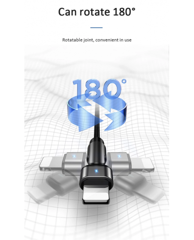 USAMS καλώδιο Lightning σε USB US-SJ476, περιστρεφόμενο, 2.1A, 1m, μαύρο USAMS καλώδιο Lightning σε USB US-SJ476, περιστρεφόμενο, 2.1A, 1m, μαύρο