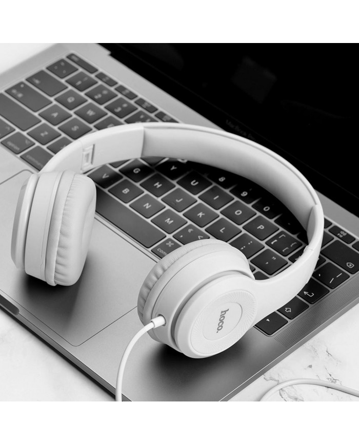 Ακουστικά Stereo Hoco W21 Graceful Charm 3.5mm με Μικρόφωνο Γκρι