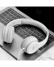 Ακουστικά Stereo Hoco W21 Graceful Charm 3.5mm με Μικρόφωνο Γκρι