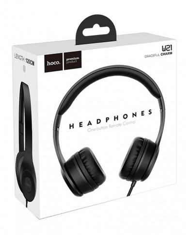 Ακουστικά Stereo Hoco W21 Graceful Charm 3.5mm με Μικρόφωνο Μαύρα Ακουστικά Stereo Hoco W21 Graceful Charm 3.5mm με Μικρόφωνο Μαύρα