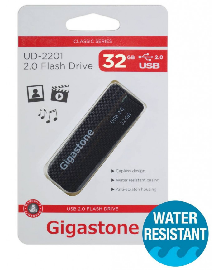 USB 2.0 Gigastone Flash Drive UD-2201 Traveler 32GB Μαύρο