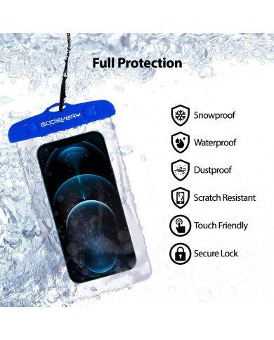 Θήκη Αδιάβροχη Goospery για Κινητά Τηλέφωνα Λευκό 19x10.5cm