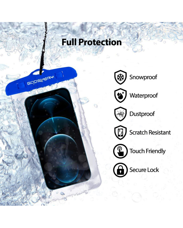 Θήκη Αδιάβροχη Goospery για Κινητά Τηλέφωνα Λευκό 19x10.5cm