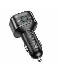 Bluetooth FM Transmitter Hoco E67 Fighter USB 18W+USB 5V/1.5A QC3.0 V5.0 Μαύρο