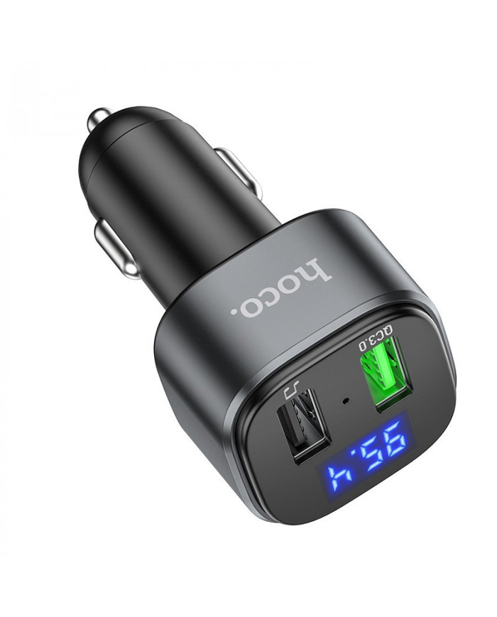 Bluetooth FM Transmitter Hoco E67 Fighter USB 18W+USB 5V/1.5A QC3.0 V5.0 Μαύρο