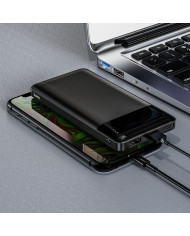 Power Bank Hoco J72 Easy 10000mAh με 2x USB-A και Φωτιζόμενη Ένδειξη Μπαταρίας Μαύρο