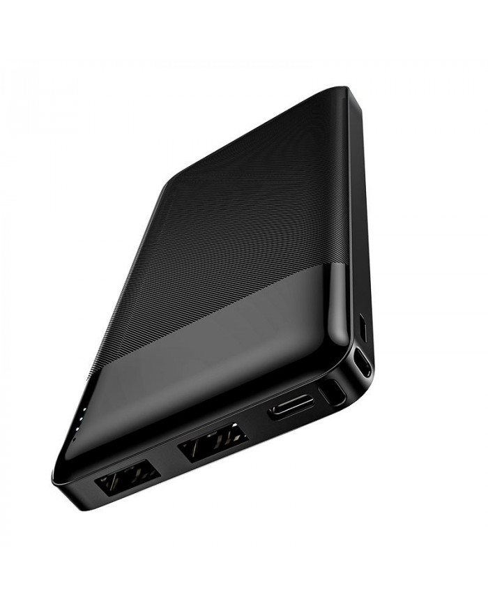 Power Bank Hoco J72 Easy 10000mAh με 2x USB-A και Φωτιζόμενη Ένδειξη Μπαταρίας Μαύρο