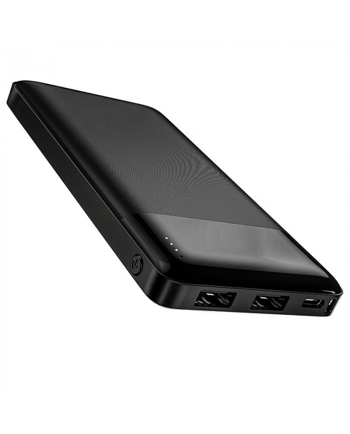 Power Bank Hoco J72 Easy 10000mAh με 2x USB-A και Φωτιζόμενη Ένδειξη Μπαταρίας Μαύρο