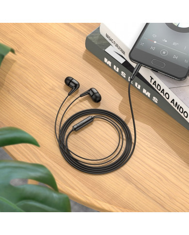 Hands Free Hoco M97 Enjoy Earphones Stereo 3.5mm με Μικρόφωνο και Πλήκτρο Λειτουργίας Μαύρα