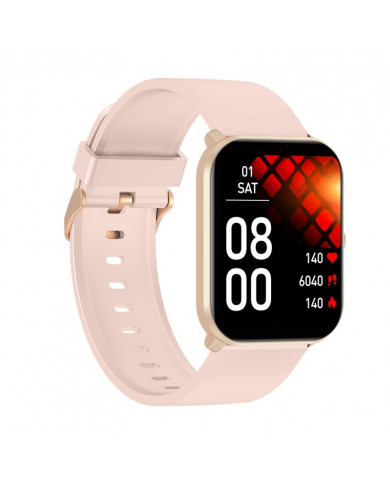Maxcom Smartwatch Fit FW36 Aurum SE 220mAh Ροζ Χρυσό Silicon Band