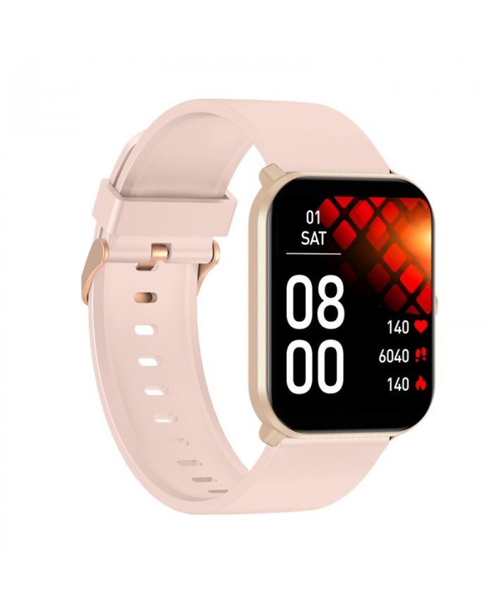 Maxcom Smartwatch Fit FW36 Aurum SE 220mAh Ροζ Χρυσό Silicon Band