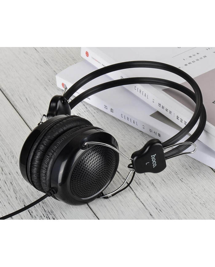 Ακουστικά Stereo Hoco W5 Manno 3.5mm Μαύρα με Μικρόφωνο και Πλήκτρο Ελέγχου