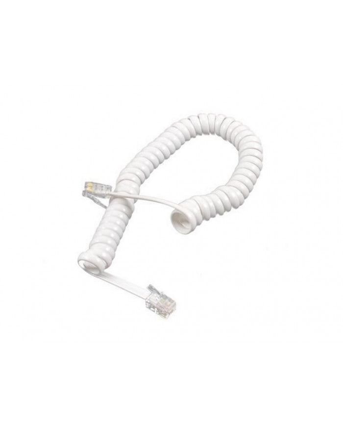 Τηλεφωνικό Καλώδιο RJ9 Jasper Σπιράλ 2μ. Λευκό