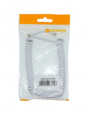 Τηλεφωνικό Καλώδιο RJ9 Jasper Σπιράλ 2μ. Λευκό