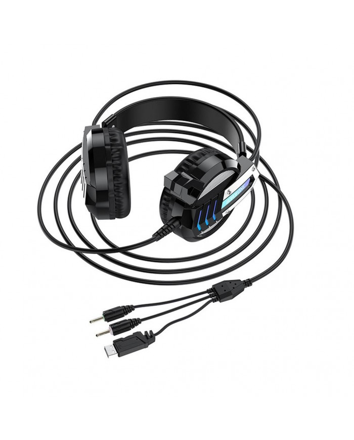 Ακουστικά Stereo Borofone BO100 Fun Μαύρα με Μικρόφωνο και 3 Κονέκτορες Σύνδεσης