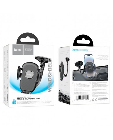 Βάση Στήριξης Αυτοκινήτου Hoco H10 General για Παρμπρίζ Περιστρεφόμενη 360° Μαύρη 4.7"-7"