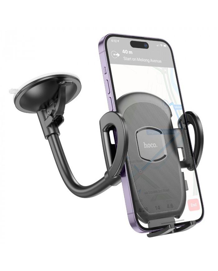 Βάση Στήριξης Αυτοκινήτου Hoco H10 General για Παρμπρίζ Περιστρεφόμενη 360° Μαύρη 4.7"-7"