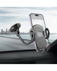 Βάση Στήριξης Αυτοκινήτου Hoco H10 General για Παρμπρίζ Περιστρεφόμενη 360° Μαύρη 4.7"-7"