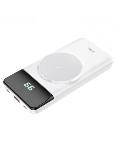 Power Bank Hoco J76 Bobby Magnetic 10000mAh με Ασύρματη Φόρτιση και Βάση Στήριξης Τηλεφώνου με USB-A και USB-C Λευκό Power Bank Hoco J76 Bobby Magnetic 10000mAh με Ασύρματη Φόρτιση και Βάση Στήριξης Τηλεφώνου με USB-A και USB-C Λευκό