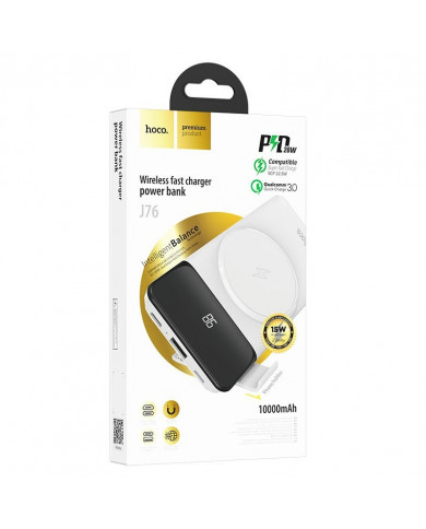 Power Bank Hoco J76 Bobby Magnetic 10000mAh με Ασύρματη Φόρτιση και Βάση Στήριξης Τηλεφώνου με USB-A και USB-C Λευκό Power Bank Hoco J76 Bobby Magnetic 10000mAh με Ασύρματη Φόρτιση και Βάση Στήριξης Τηλεφώνου με USB-A και USB-C Λευκό