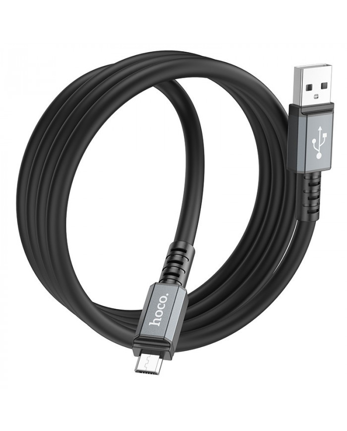 Καλώδιο Σύνδεσης Hoco X85 Strength USB σε Micro-USB 2.4A Μαύρο 1m Υψηλής Αντοχής