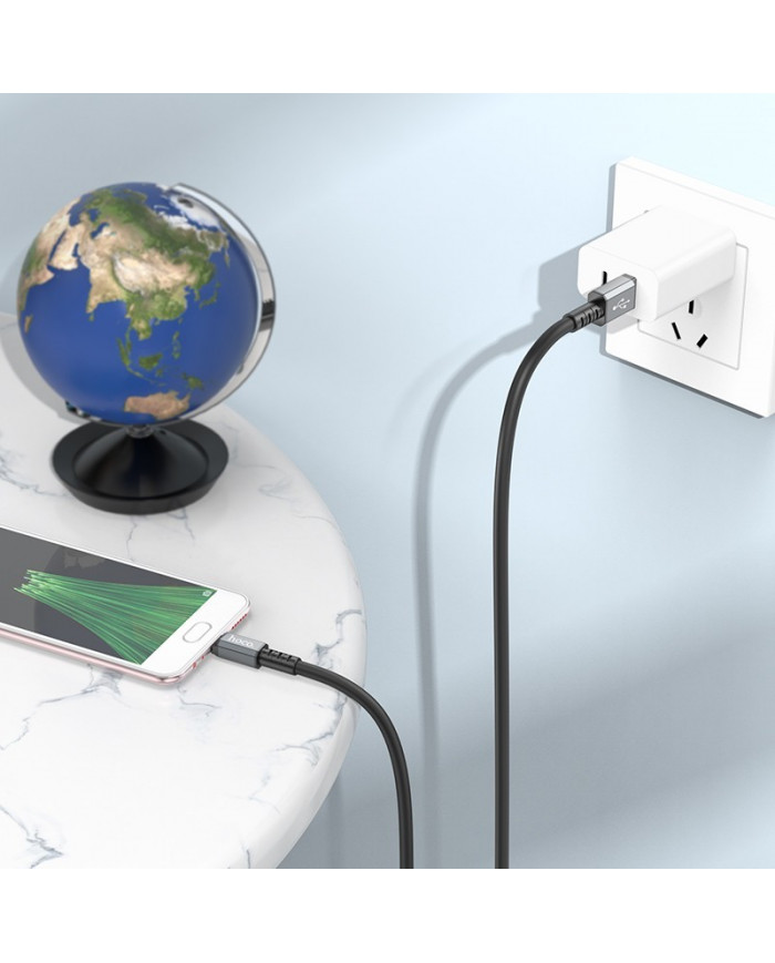Καλώδιο Σύνδεσης Hoco X85 Strength USB σε Micro-USB 2.4A Μαύρο 1m Υψηλής Αντοχής