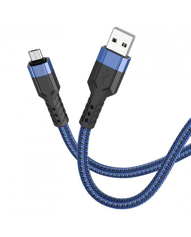 Καλώδιο Σύνδεσης Hoco U110 USB σε Micro-USB Braided 2.4A Μπλε 1.2m Υψηλής Αντοχής Καλώδιο Σύνδεσης Hoco U110 USB σε Micro-USB Braided 2.4A Μπλε 1.2m Υψηλής Αντοχής