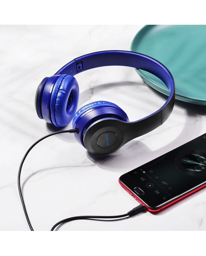 Ακουστικά Stereo Borofone BO5 Star sound 3.5mm Μπλε με Μικρόφωνο και Πλήκτρο Ελέγχου