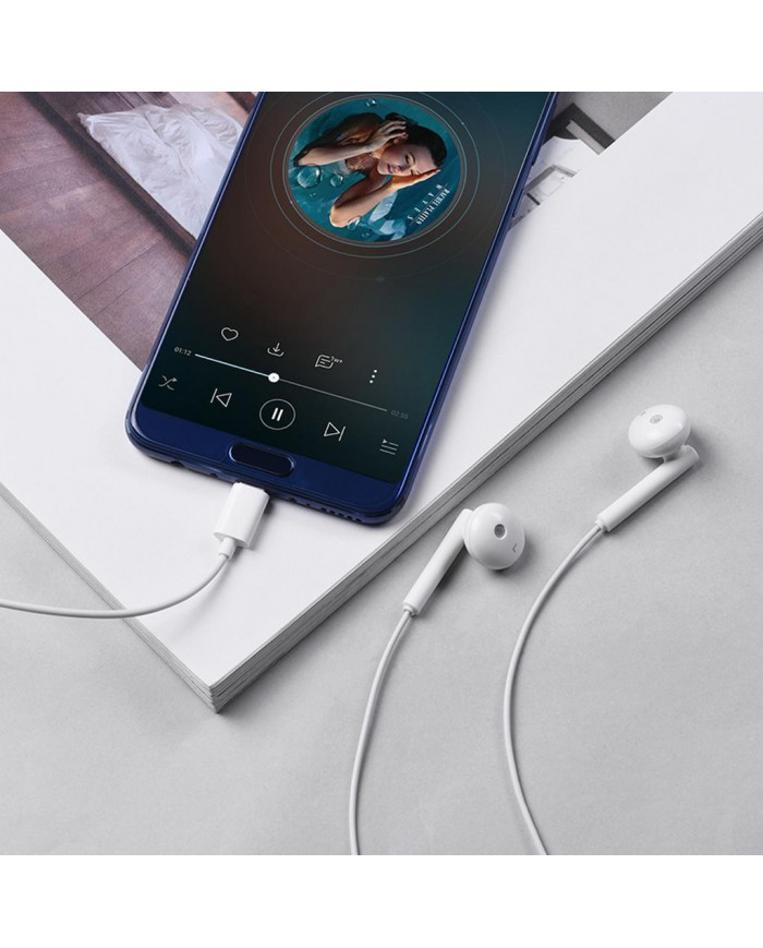 Hands Free Hoco L10 Earphones Stereo USB-C Λευκά με Μικρόφωνο και Πλήκτρο Λειτουργίας