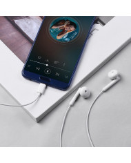 Hands Free Hoco L10 Earphones Stereo USB-C Λευκά με Μικρόφωνο και Πλήκτρο Λειτουργίας