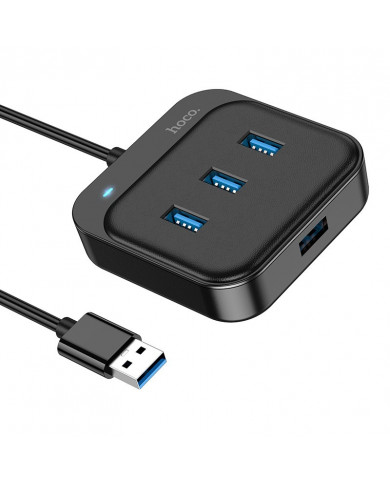 Hub USB Hoco HB31 Easy 4-in-1 Mini and Portable με 4 χ USB 3.0 1.2m Μαύρο