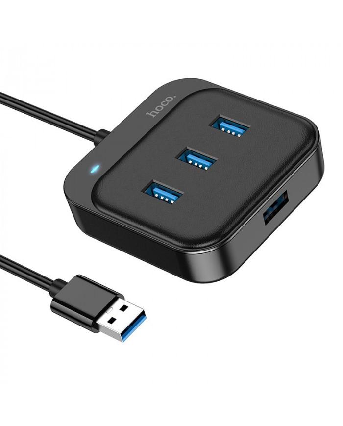 Hub USB Hoco HB31 Easy 4-in-1 Mini and Portable με 4 χ USB 3.0 1.2m Μαύρο