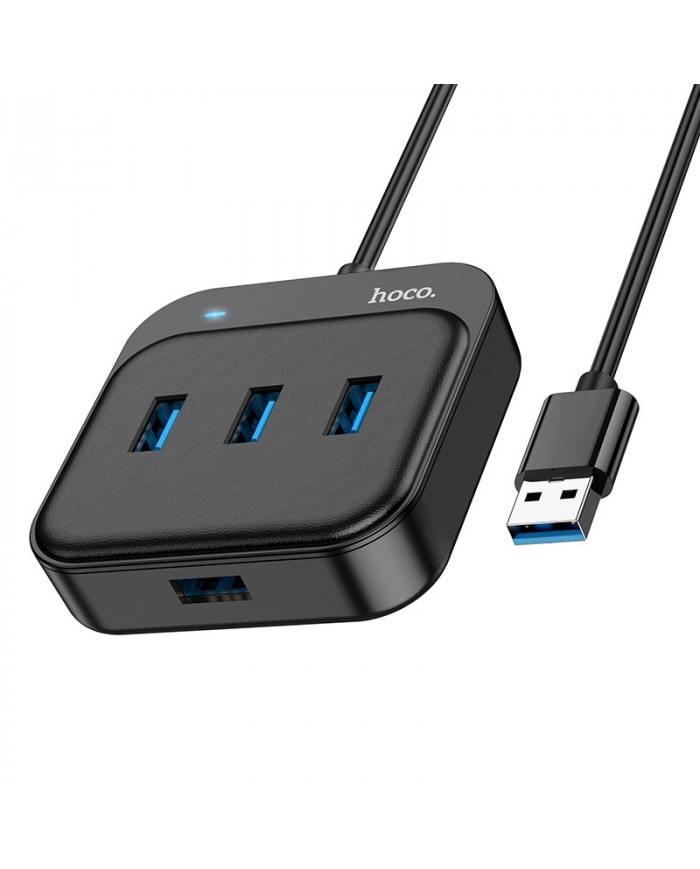 Hub USB Hoco HB31 Easy 4-in-1 Mini and Portable με 4 χ USB 3.0 1.2m Μαύρο